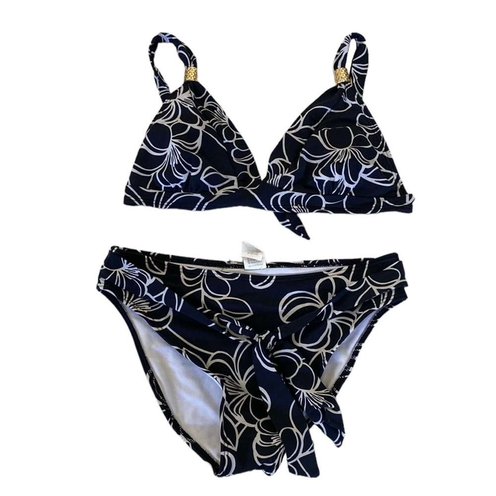 RCS Bikini Two Parts Black/White M Nylon/Elastane Distinguish Gold Decoration
